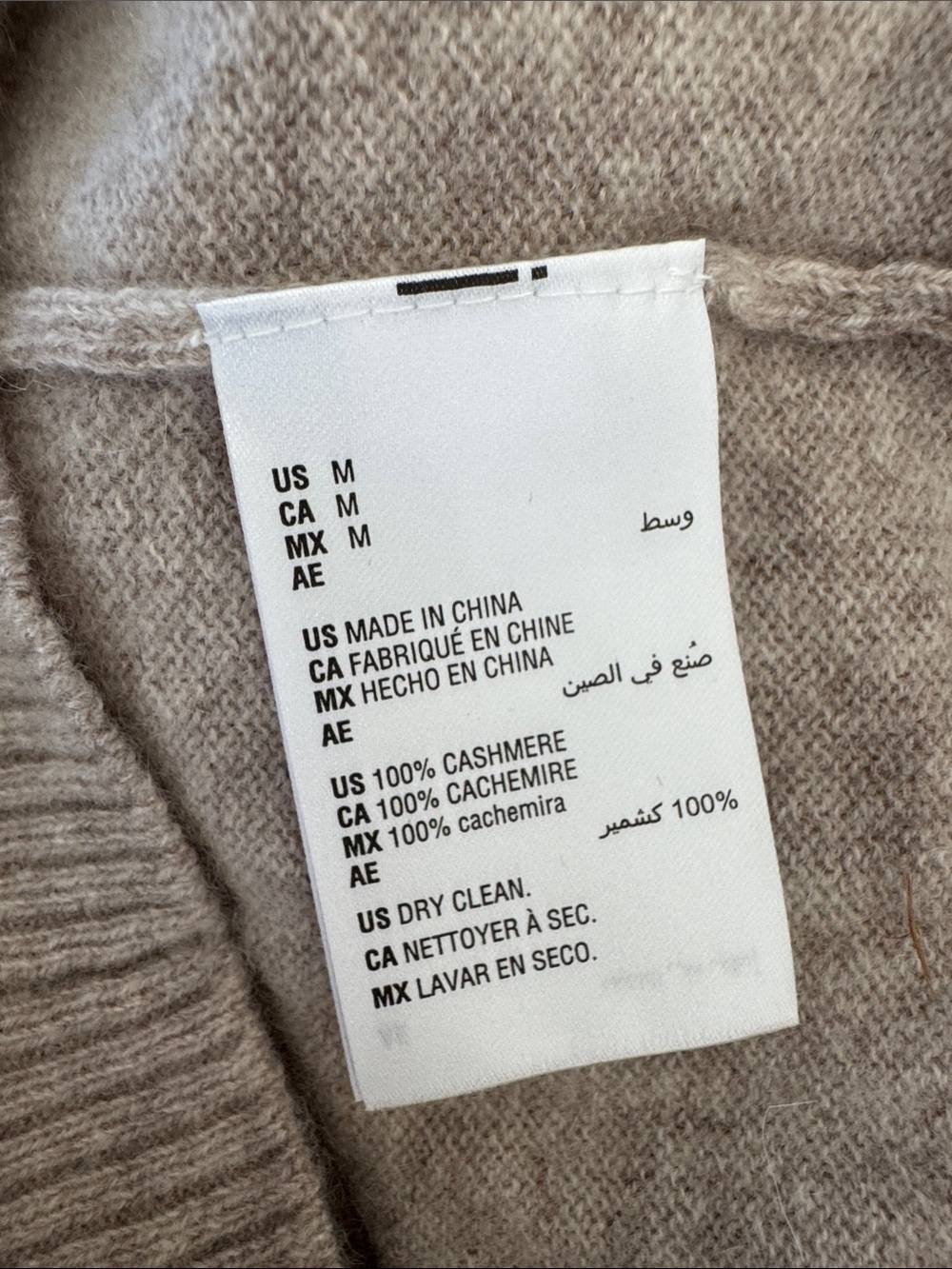 Cashmere Charter Club Luxury Beige 1/4 Zip Turtleneck Sweater Knit Minimalist M - Picture 8 of 8